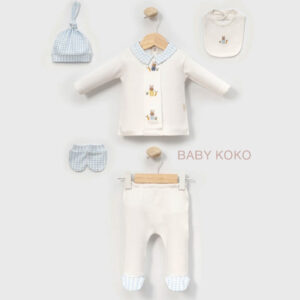 Βρεφικό Σετ 5 Τεμαχίων “Little Bunny” Baby Blue | 0–3 Μηνών