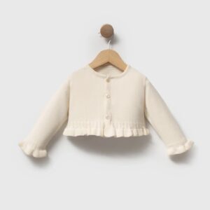 Ivory Cropped Cardigan  Premium Knit